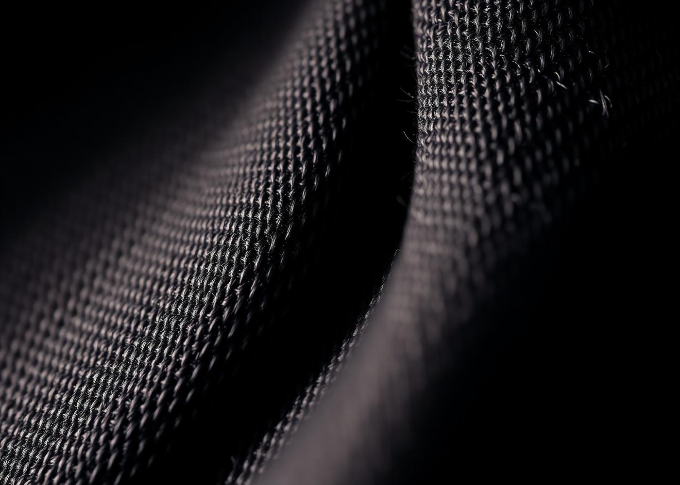 Macro of charcoal bamboo-cotton weave